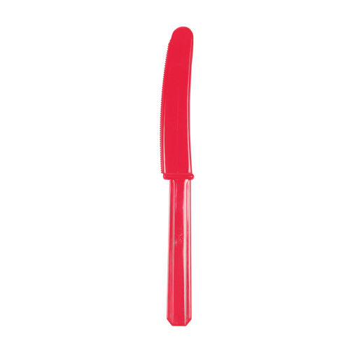 Picture of PLASTIC KNIVES - APPLE RED - 10 PACK